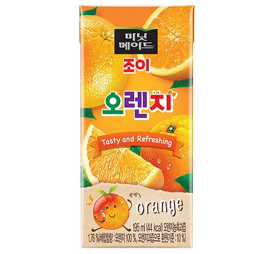 코카콜라음료 미닛메이드 조이 오렌지 195ml