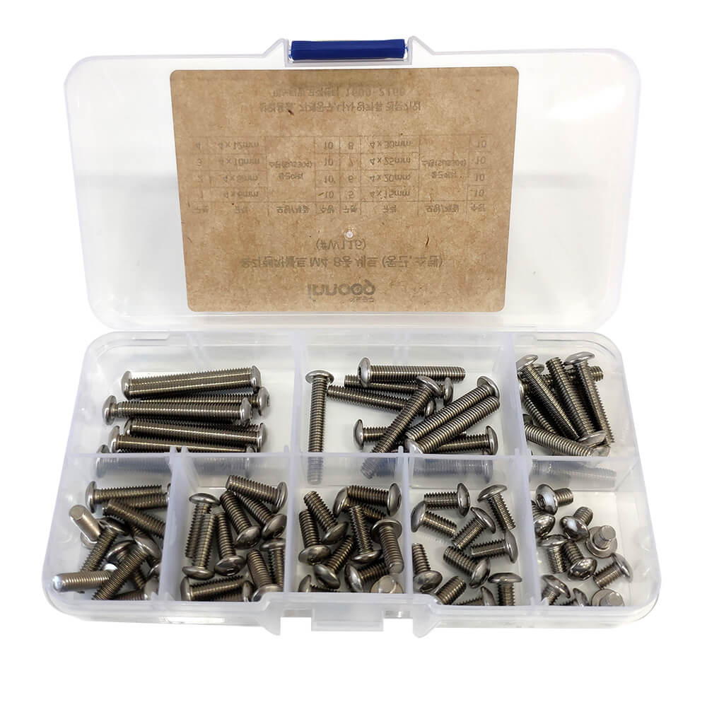 육각렌치볼트 둥근머리 스텐 8종 세트 M4 W116