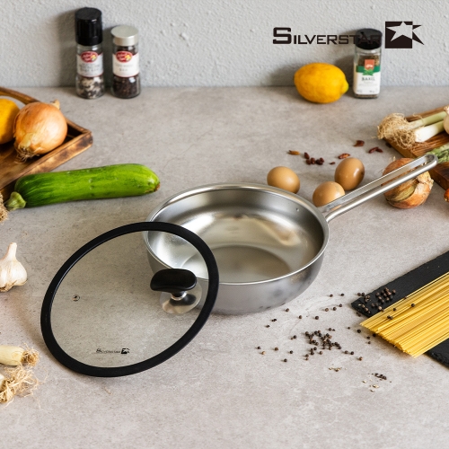 실버스타 aha 304 통3중 무연마제 IH 궁중팬 (24cm+실리콘뚜껑)