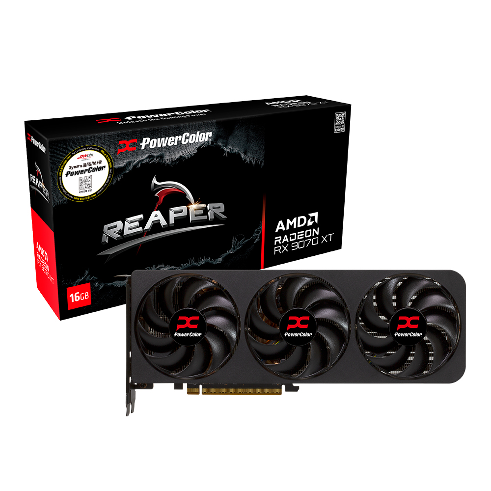 [RX9070XT 16G] PowerColor �󵥿� RX 9070 XT Reaper D6 16GB �����Ƽ����