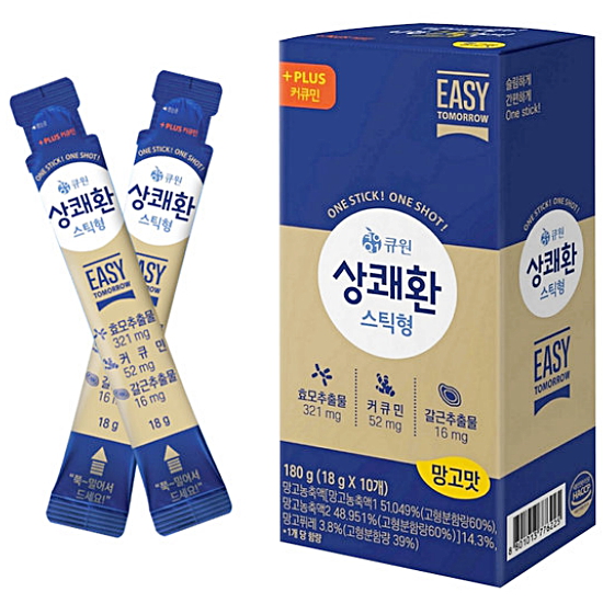 삼양사 큐원 상쾌환 스틱형 망고맛 18g 10포 (5개)_이미지