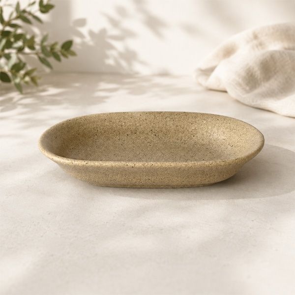 토비 샌드 그레인 낮은 타원찬기 14cm_이미지