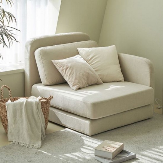 레이디가구 오트 접이식 팔걸이형 아쿠아텍스 패브릭 소파베드 1인용