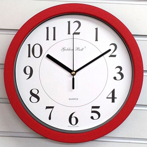 골든벨시계 무소음 모던 레드 원형 벽시계 GB4642