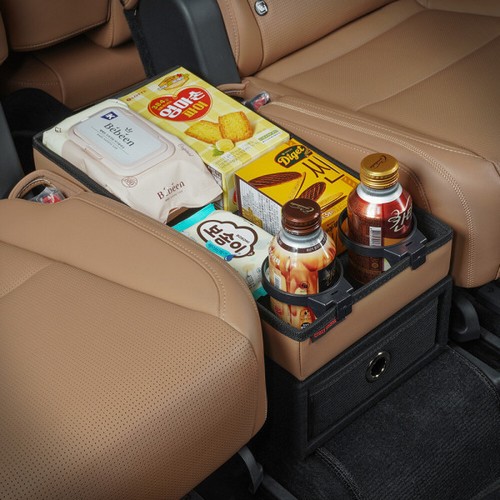 케이엠모터스 크레이지몬스터 2열 수납 테이블 현대 디 올 뉴 싼타페 MX5 전용