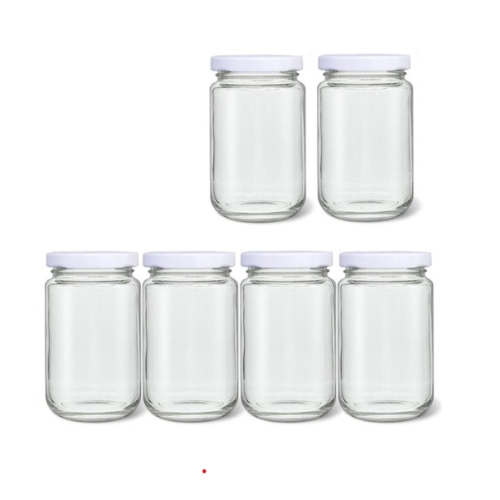 미르 M-glass 유리저장병 화이트 580g 400ml 6개입_이미지