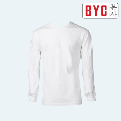 BYC 백색 긴팔 라운드 티 BOT8160_이미지