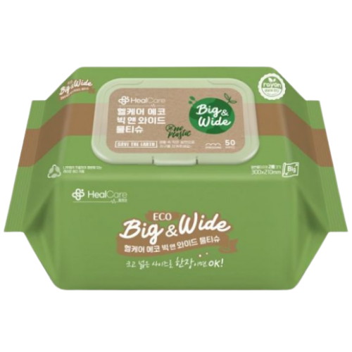 헬케어 에코 빅앤와이드 물티슈 캡형 50매 (1팩)_이미지