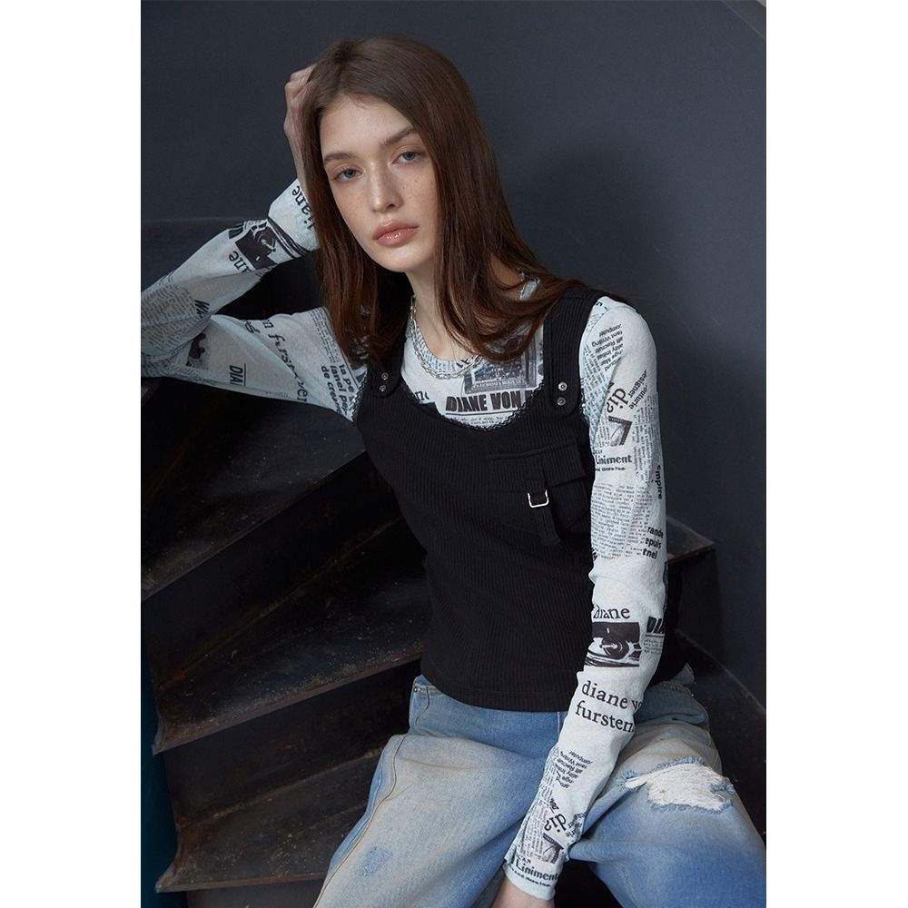 에고이스트 CAPSULE LINE 아웃 포켓 디테일 슬리브리스 ES2CV360