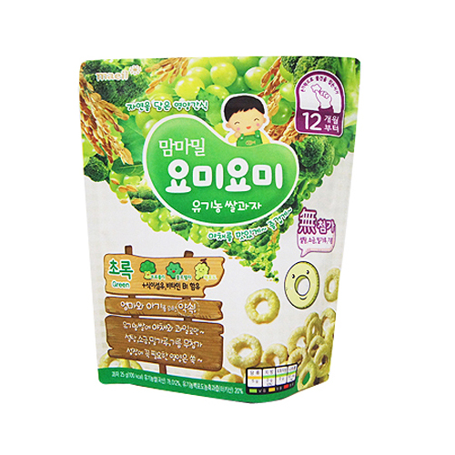 맘마밀 요미요미 유기농 쌀과자 12개월부터 초록 25g