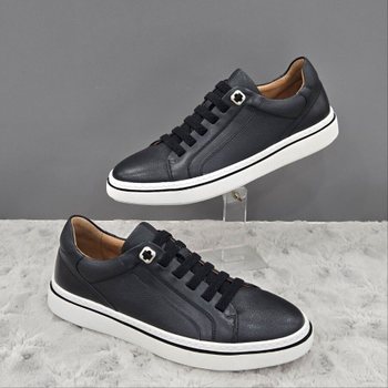 남성 클래식 레더 스니커즈 Y2HF50HI07 BLACK 4SD JJ