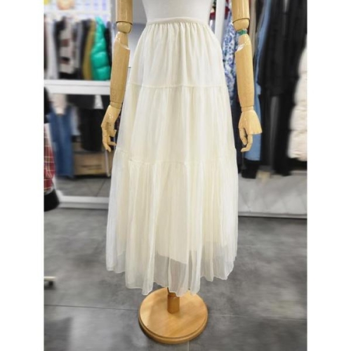 밸리걸 세이브존01 밴딩 링클 티어드 쉬폰 롱스커트 825680 S46563798_이미지