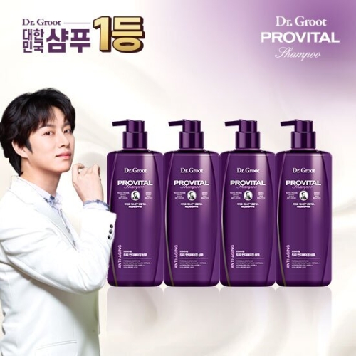 LG생활건강 닥터그루트 프로바이탈 두피 안티에이징 샴푸 500ml (4개)