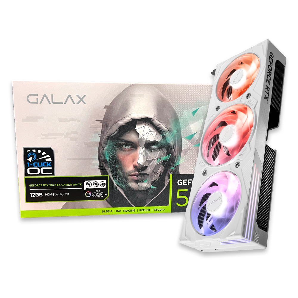 갤럭시 GALAX 지포스 RTX 5070 EX GAMER WHITE OC D7 12GB이미지입니다. 누르면 해당 게시물로 새창이동합니다.