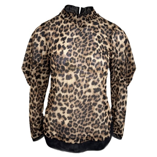 데시데 벌룬소매 메쉬호피 블라우스 DPW106