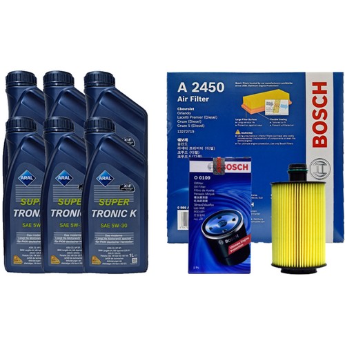 아랄 슈퍼트로닉 K 5W30 6L + 보쉬필터 쉐보레 올란도 2.0 디젤