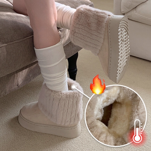 UGG 4.5cm 슈리 퍼트리밍 스웨이드 통굽 부츠 25S019