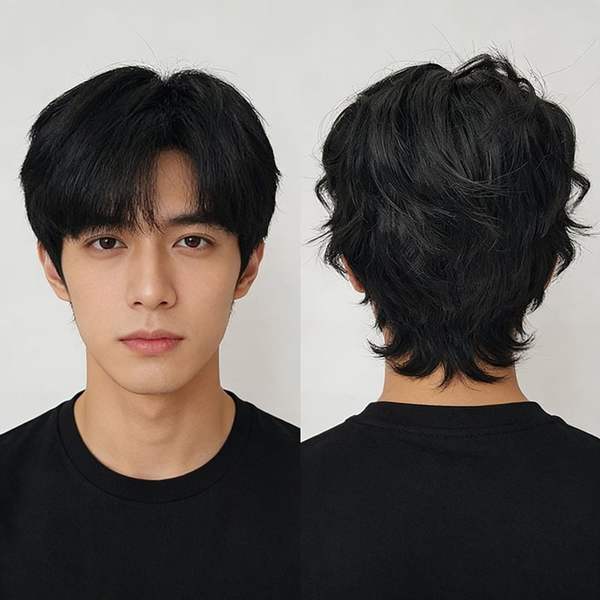 819ZDN15 가르마 통가발 남자 자연스러운 패션 헤어 전체가발