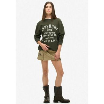 슈퍼드라이 Co MACHINED GOODS WORKWEAR CREW Sweatshirt surplus goods olive green..