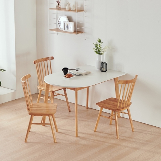 이노센트 엔젤라 반원 식탁 1200 (의자3개)_이미지