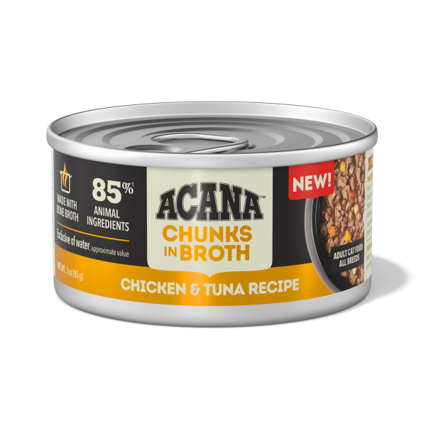 아카나 캣 청크 치킨&참치 레시피 캔 85g[24개]
