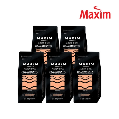 동서식품 맥심 시그니처 블렌드 풀 어센틱 200g (5개)_이미지