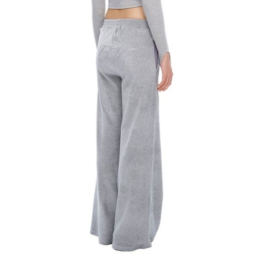 잇자바이브 IPT006-10 벨로아 글리터 로고 와이드 팬츠-그레이_이미지