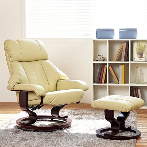 행운가구 HU-712R 프리미엄 천연가죽 리클라이너 1인용 (스툴포함)