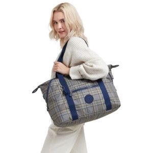 키플링 보스턴백 ART M Blue Grey Plaid KI6004S6Z 일본 한정 컬렉션_이미지