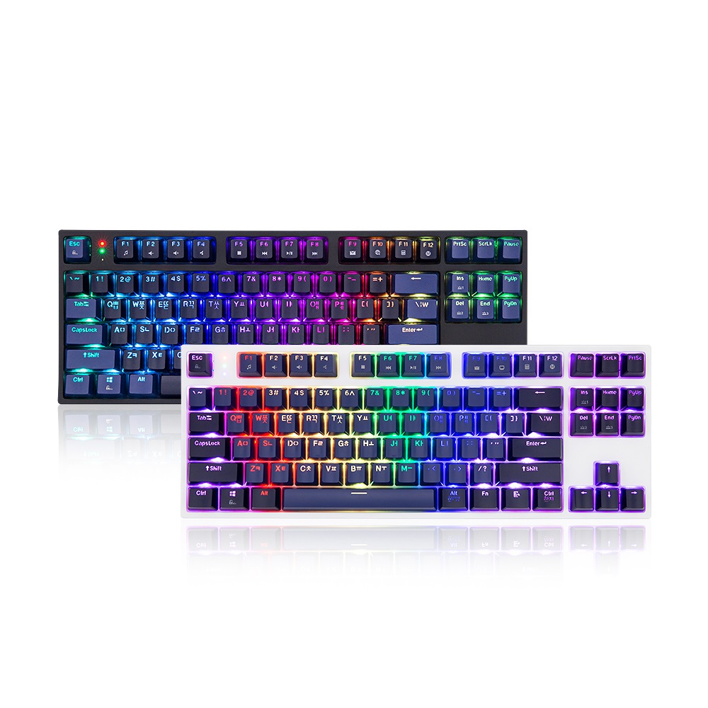 한성컴퓨터 GK687 TKL 게이트론 RGB 기계식 키보드 (블랙, 청축)_이미지