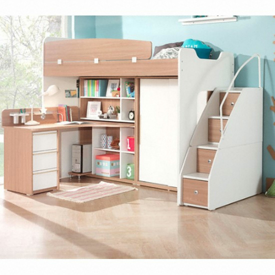 보루네오하우스 엘리브 스타 수납계단형 F세트 벙커침대 SS