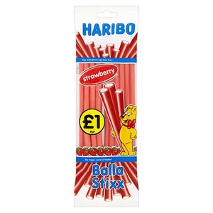 Haribo 영국 스트로베리 벨라 스틱스 젤리 140g 12팩