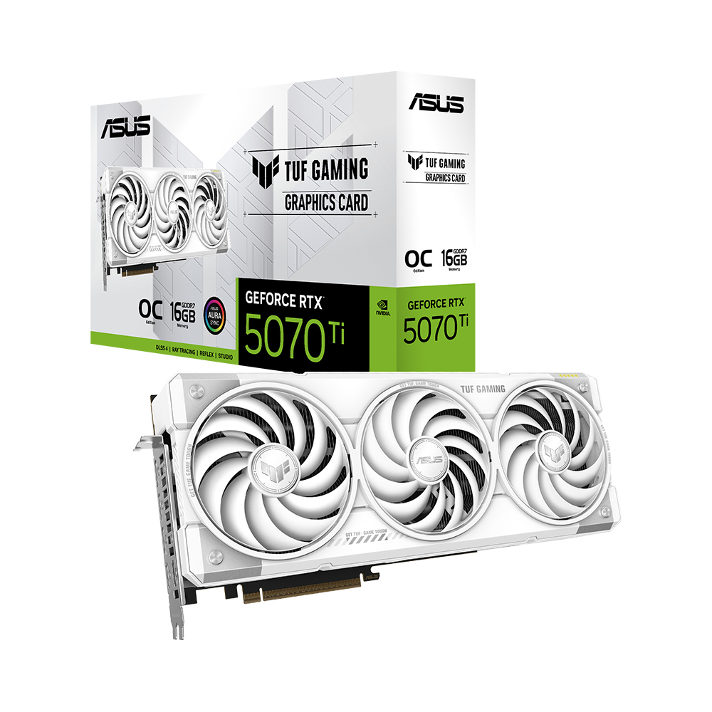 ASUS TUF Gaming 지포스 RTX 5070 Ti WHITE OC D7 16GB 대원씨티에스_이미지