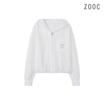 ZOOC marcatoZ 오간자 후드 지퍼 가디건 WH_Z251KSL005