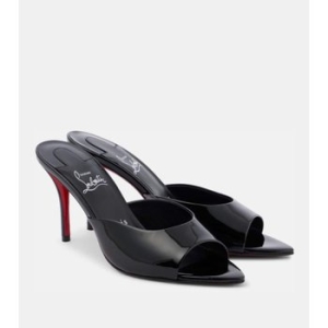 크리스찬 루부탱 Miss Z 80 페이턴트 레더 뮬 P01016275_이미지