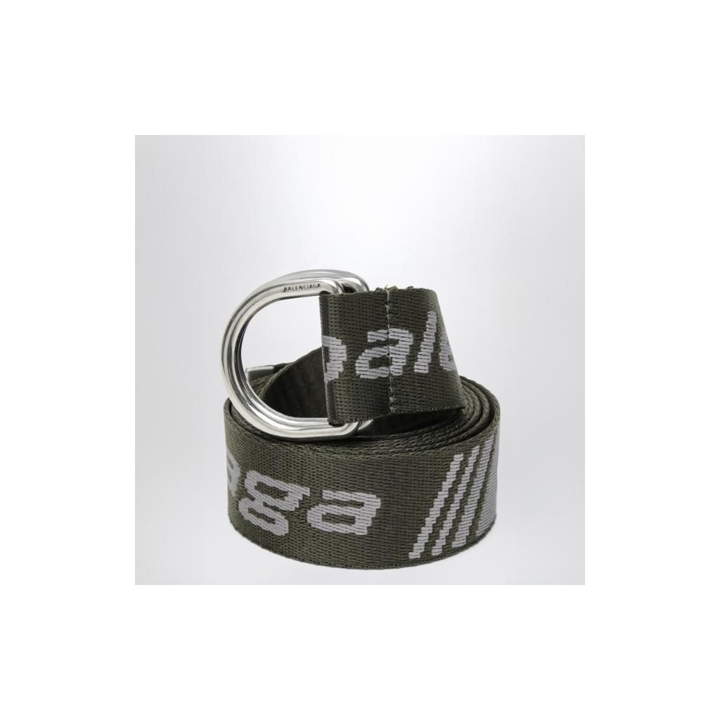 Khaki green D Ring belt with Loop Sports icon motif 8509352AB5W/XM_B..