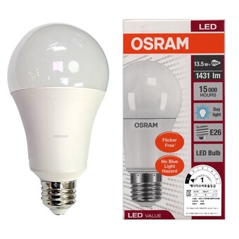 오스람 <b>LED</b> 클래식 벌브<b>전구</b> 주광색 13.5W