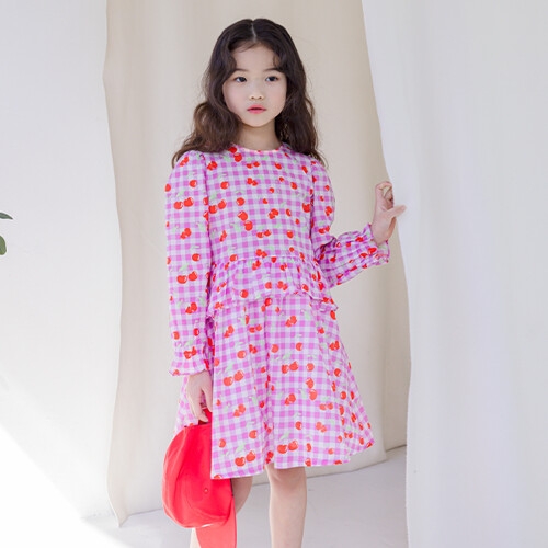 아이러브제이 체크 체리 원피스 JUSOP29_이미지