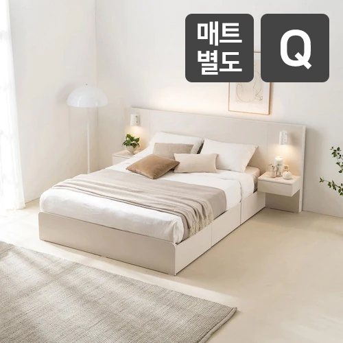 리바트 피아프 수납 호텔 LED침대 Q (매트별도)_이미지