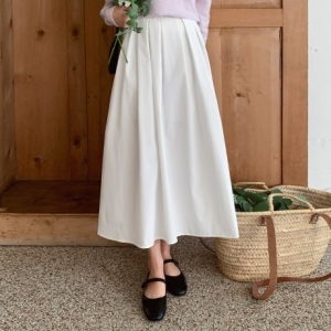  린다샵 브베토 베이직 플리츠 플레어 롱 스커트