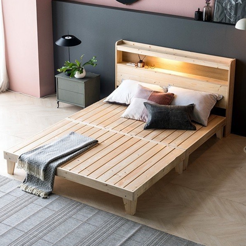 원목마루 평상형 LED침대 SS