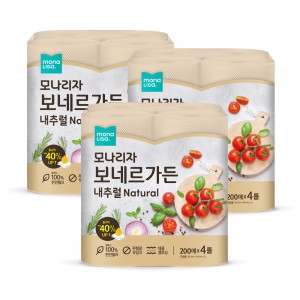  모나리자 보네르가든 내추럴 200매 (4입) [3팩(12입)]