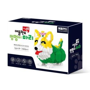 멍멍이 마리 강아지 웰시코기 블록