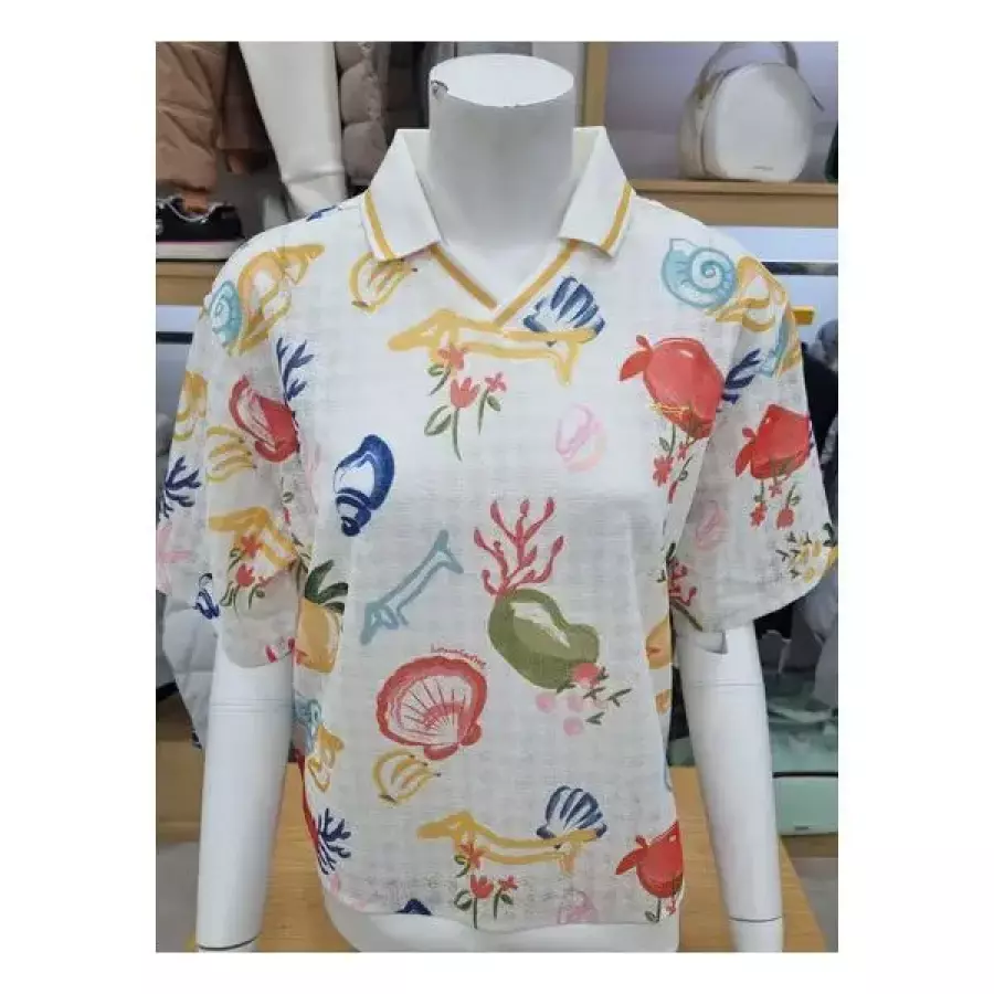루이까스텔 여성 전판 프린트 반팔티셔츠7LOTS468W 318459_이미지