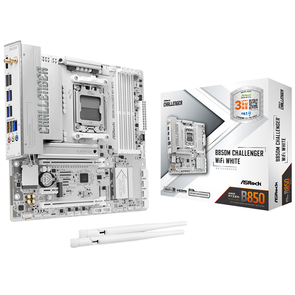 ASRock B850M Challenger WiFi 7 White 에즈윈