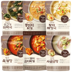 즉석국 300g 소고기 미역국 + 콩비지찌개 + 황태해장국 + 육개장 + 사골곰탕 + 돼지김치찌개