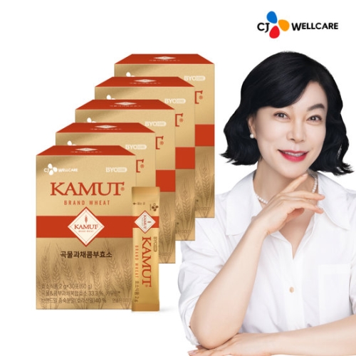  CJ웰케어 바이오코어 카무트 곡물과채콤부효소 30포 [5개]