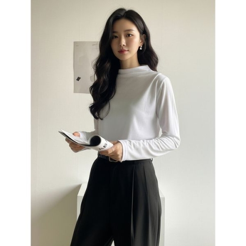 기타 플로우랩 투턱 하이넥 티셔츠_FLTS019F25