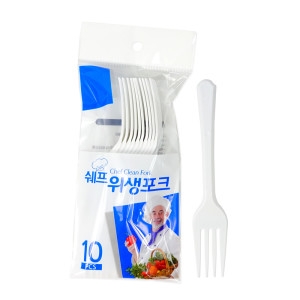 쉐프 일회용 위생포크 10개 (1팩(10개))_이미지