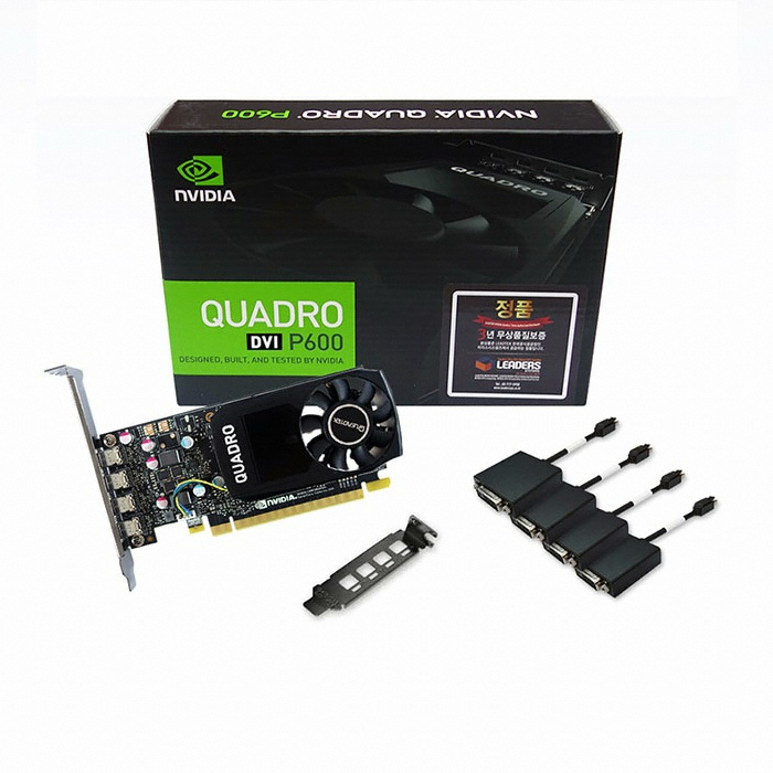 NVIDIA 쿼드로 P600 MDP to DVI D5 2GB 리더스시스템즈_이미지